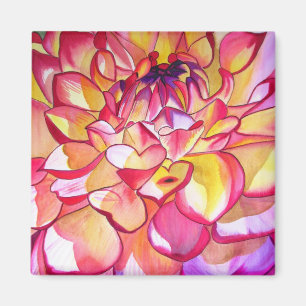 Rosa Dahlia Aquareller Kunstmagnete Magnet