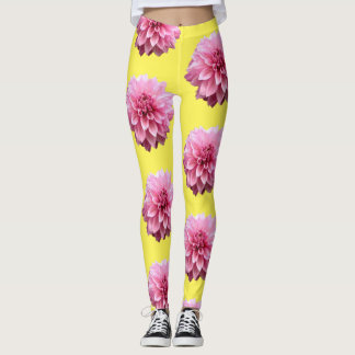 Rosa Dahlia-Blume Leggings