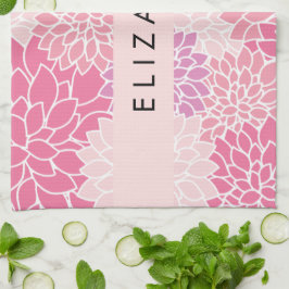 Rosa Dahlia-Blume, Muster der Blume, Ihr Name Geschirrtuch