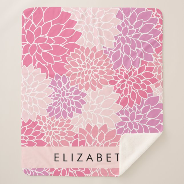 Rosa Dahlia-Blume, Muster der Blume, Ihr Name Sherpadecke (Vorderseite)