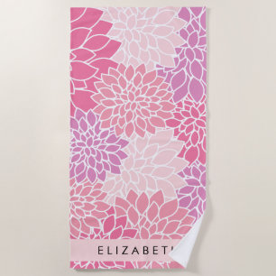 Rosa Dahlia-Blume, Muster der Blume, Ihr Name Strandtuch