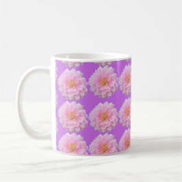 Rosa Dahlia-Blumenmuster Lila Kaffeetasse