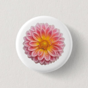 Rosa Dahlia- und Taubentropfen Button