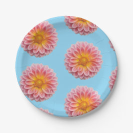 Rosa Dahlia- und Taubentropfen Pappteller