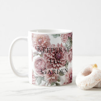 Rosa Dahlia-Wasserfarbe Cottagecore-Geschenk Kaffeetasse