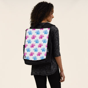 Rosa Dahlie, Blaue Dahlie, Blumenmuster, Blumen Rucksack