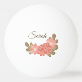 Rosa Dahlie mit Namen Tischtennisball