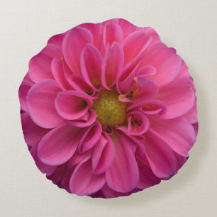 Rosa Dahlie-rundes Wurfs-Kissen Rundes Kissen