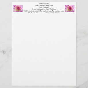 Rosa Dahlien-Blumen-Briefkopf Papier Natur Briefbogen