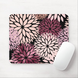 Rosa Dahlien Blumen Florale Gartenarbeit Romantisc Mousepad