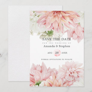 Rosa Dahlien Florale Hochzeit Save The Date