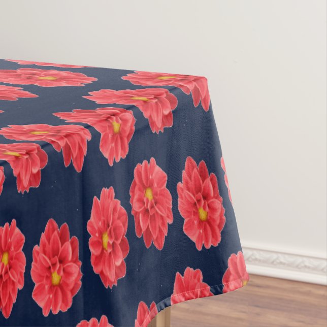 Rosa Dahlische Blume auf blau Tischdecke (Beispiel)