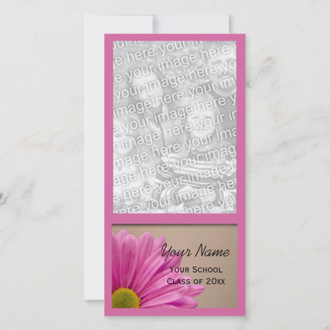 Rosa Daisy Abschluss Ankündigung Foto-Karte (Vorderseite)