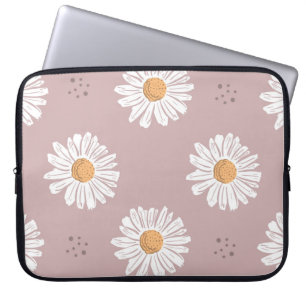 Rosa Daisy: Blumenmuster wiederholt sich. Laptopschutzhülle