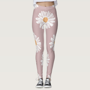 Rosa Daisy: Blumenmuster wiederholt sich. Leggings