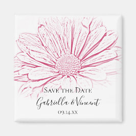 Rosa Daisy-Effekt Blumenhochzeit Sichern Sie das D Magnet