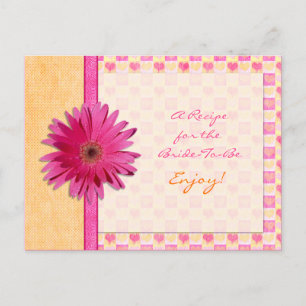 Rosa Daisy Orange Rezept Karte für die Braut