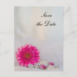 Rosa Daisy und die Tasten Hochzeitstag speichern d Ankündigungspostkarte