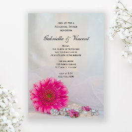 Rosa Daisy und Tasten Hochzeitliches Probe Dinner Einladung