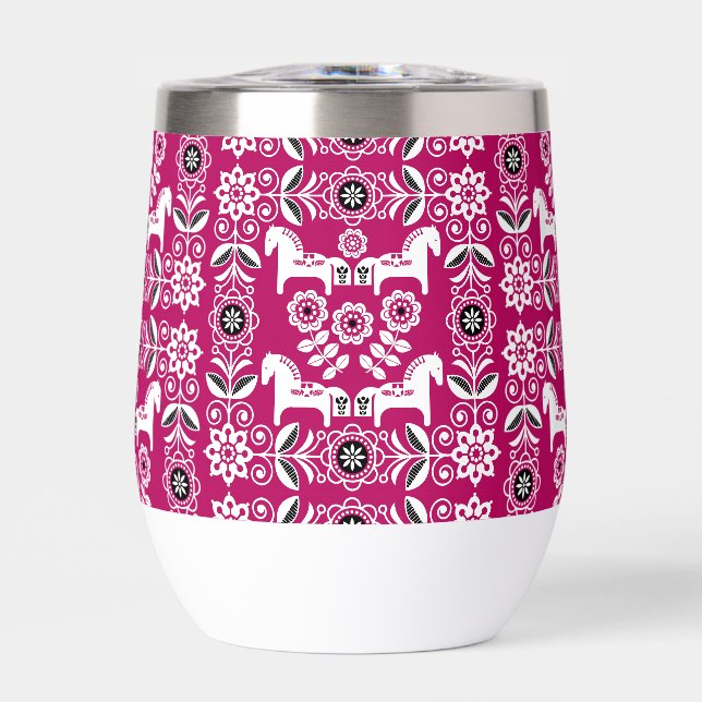 Rosa Dala Schwedisches Pferd Druck (Vorderseite)