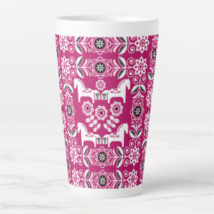 Rosa Dala Schwedisches Pferdemuster Milchtasse