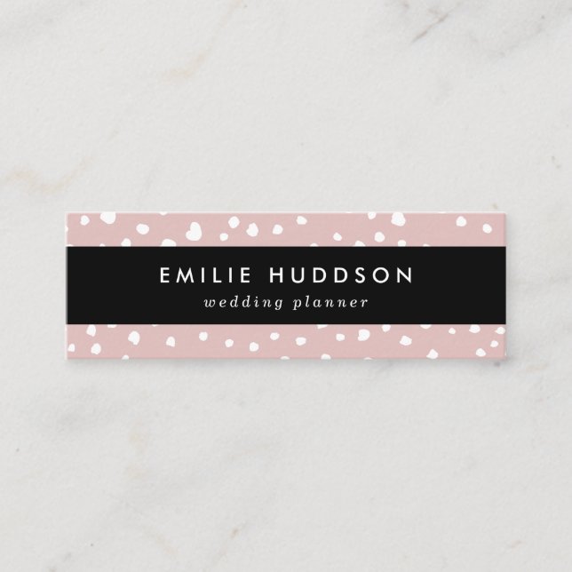 Rosa Dalmatiner-Punkte, Dalmatiner-Punkte, gepunkt Mini Visitenkarte (Vorderseite)