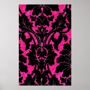 Rosa Damask ~ Geschenkpapier 16.50x10.68 Poster