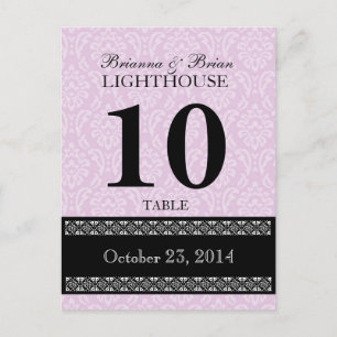 Rosa Damask Hochzeitskarte Tischnummer Card Empfan