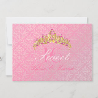 Rosa Damask Sweet 16/ tiara/ Einladungen