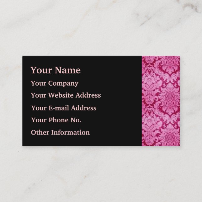 Rosa Damask Visitenkarte (Vorderseite)