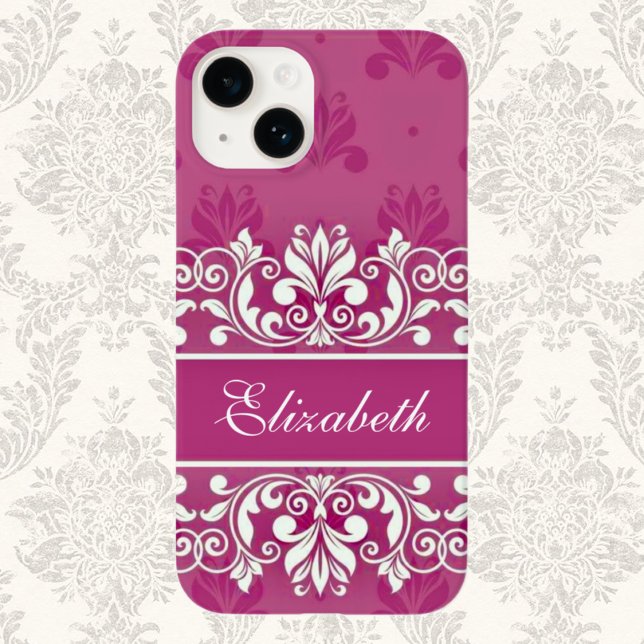 Rosa Damask wirbelname Case-Mate iPhone Hülle (Von Creator hochgeladen)