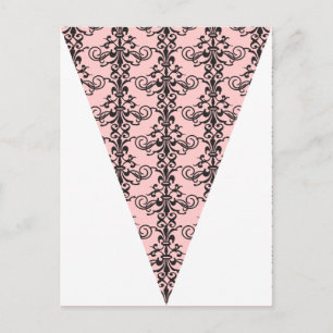 Rosa Damaske Party Flag Bunt Banner Postkarte
