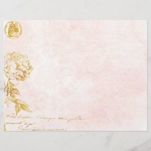 Rosa Damaskus und goldfarbenes Blätterbuch