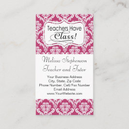 Rosa Damast, Lehrer haben Klasse Visitenkarte