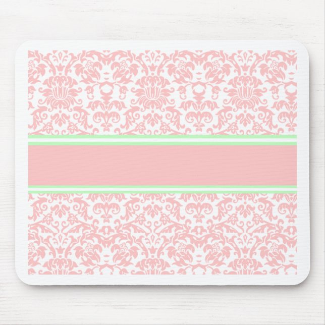 Rosa Damast Mousepad (Vorne)