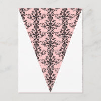 Rosa Damast-Party-Flaggen-Girlande-Banner-Postkart