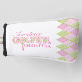 Rosa Damen Golfer Raute personalisierte Abdeckung Golf Headcover