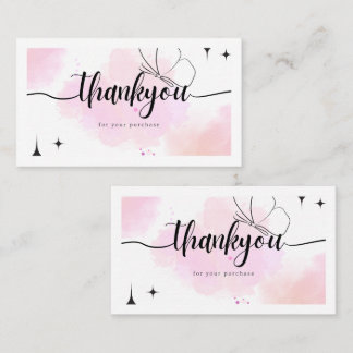 Rosa Danke Geschäftskarte – Elegant Minimal  Visitenkarte