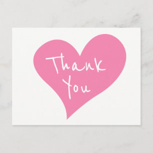 Rosa Danke Herz Hochzeit, Brautparty Postkarte