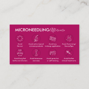 Rosa Dark Microneedling Nachsorge Post Anleitung Visitenkarte