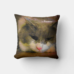 Rosa, das katzenarme Gesicht Kissen