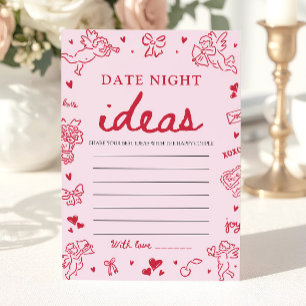 Rosa Date Night Ideen Brautparty-Spiel  Einladung