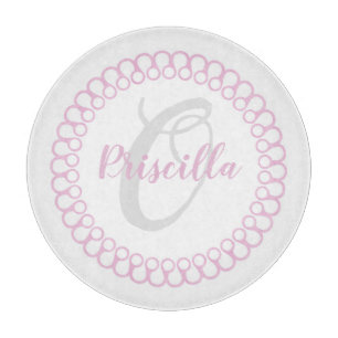 Rosa Decorative Circle Monogram Cutting Board Schneidebrett