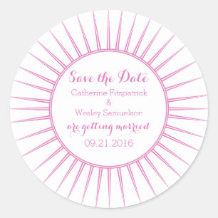Rosa Deko Retro Save the Date Aufkleber