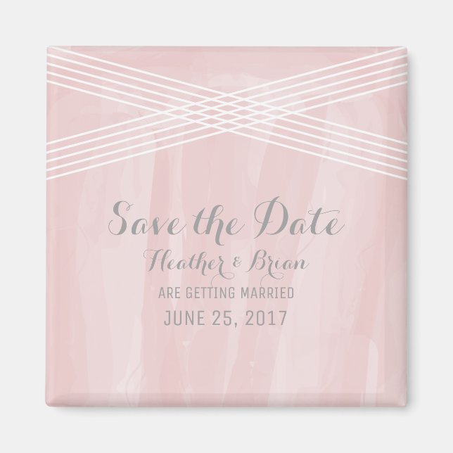 Rosa Deko Save the Date Magnet (Vorne)
