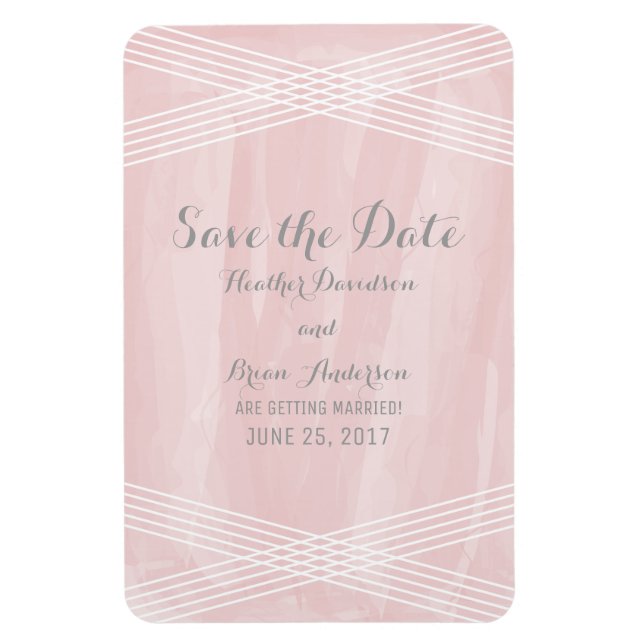Rosa Deko Save the Date Magnet (Vertikal)