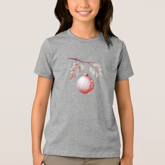 Rosa Dekorative Weihnachtsball T - Shirt (Vorderseite)