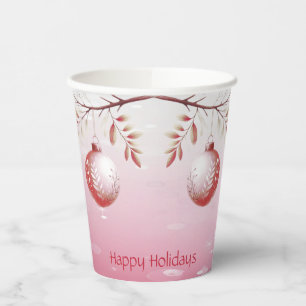 Rosa Dekorative Weihnachtsball Weihnachtszeitungen Pappbecher