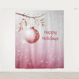 Rosa Dekorative Weihnachtsballes Hintergrund Wandteppich