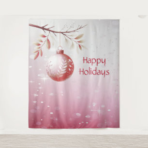 Rosa Dekorative Weihnachtsballes Hintergrund Wandteppich